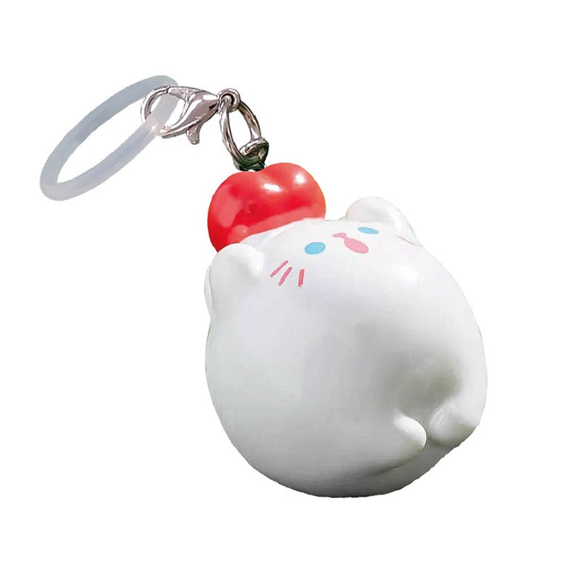 (Goods - Charm) Non-Chara Mejirushi Mascot Charm White Cat Heart
