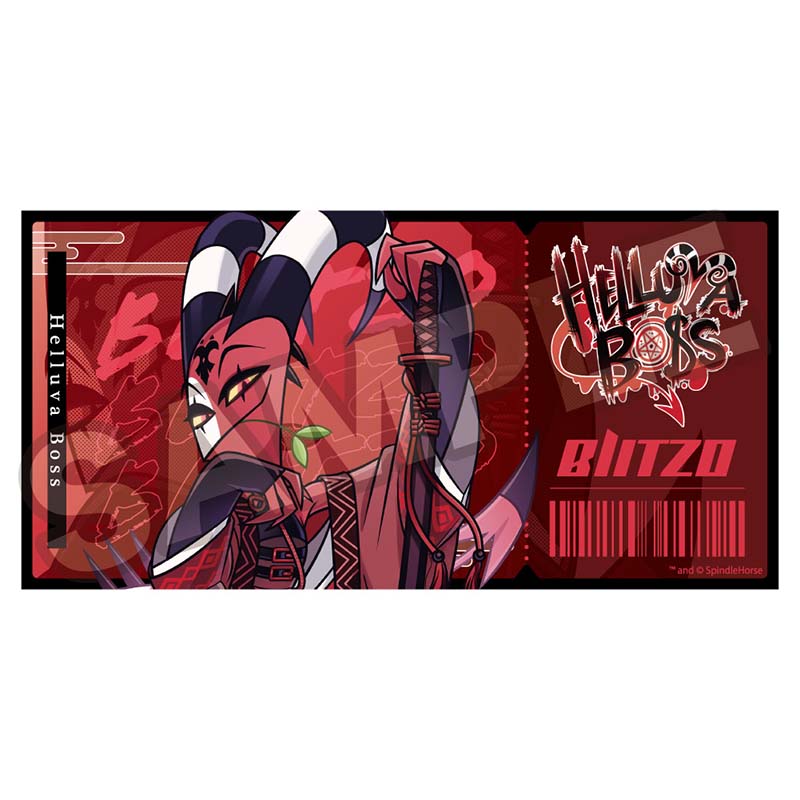 (Goods - Sticker) Helluva Boss Hyakki Yagyo Ticket Style Holographic Sticker Blitzo