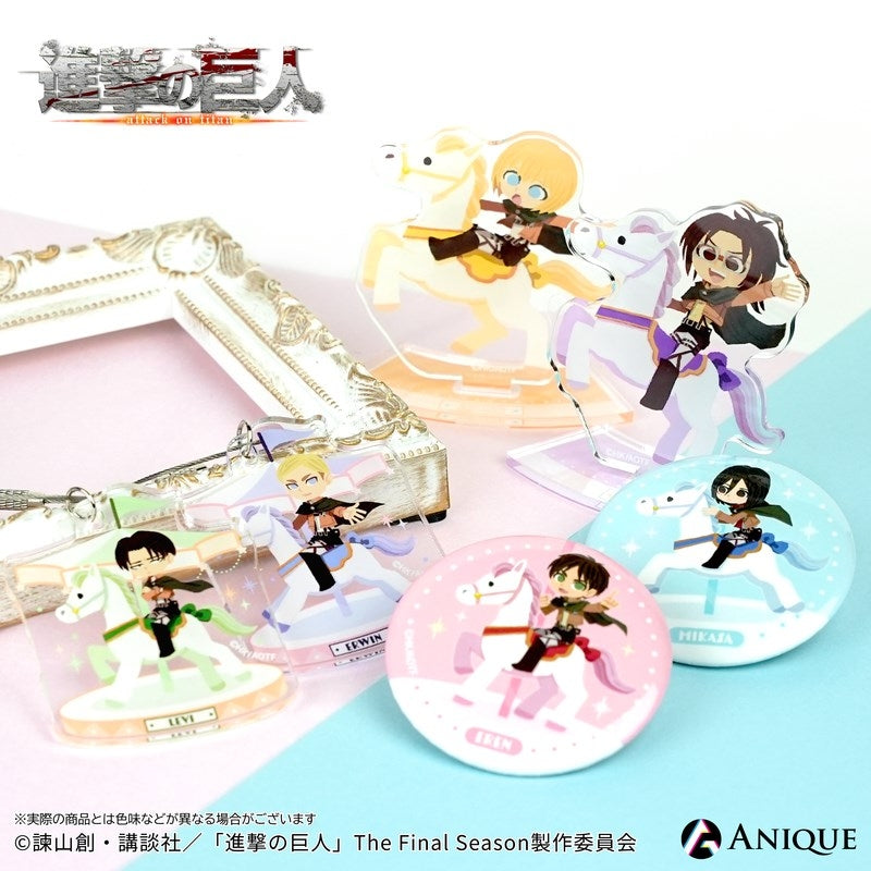 (1BOX=6)(Goods - Keychain) Attack on Titan Exclusive Chibi Art (Cavalry/Art by Hyogonosuke) Trading Acrylic Keychain (6 Types Total)