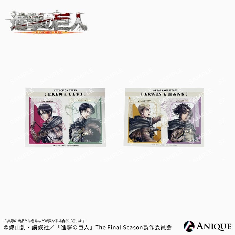 (Goods - Card) Attack on Titan Exclusive Art (Cavalry) Erwin & Hange Foil-stamped Clear Photo Card Set