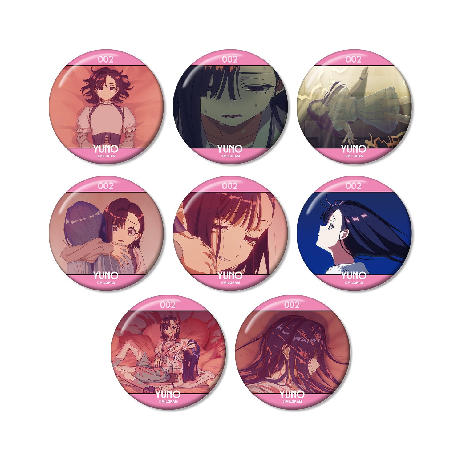 (1BOX=8)(Goods - Badge) MILGRAM Trading Music Video Button Badge Yuno (Life)