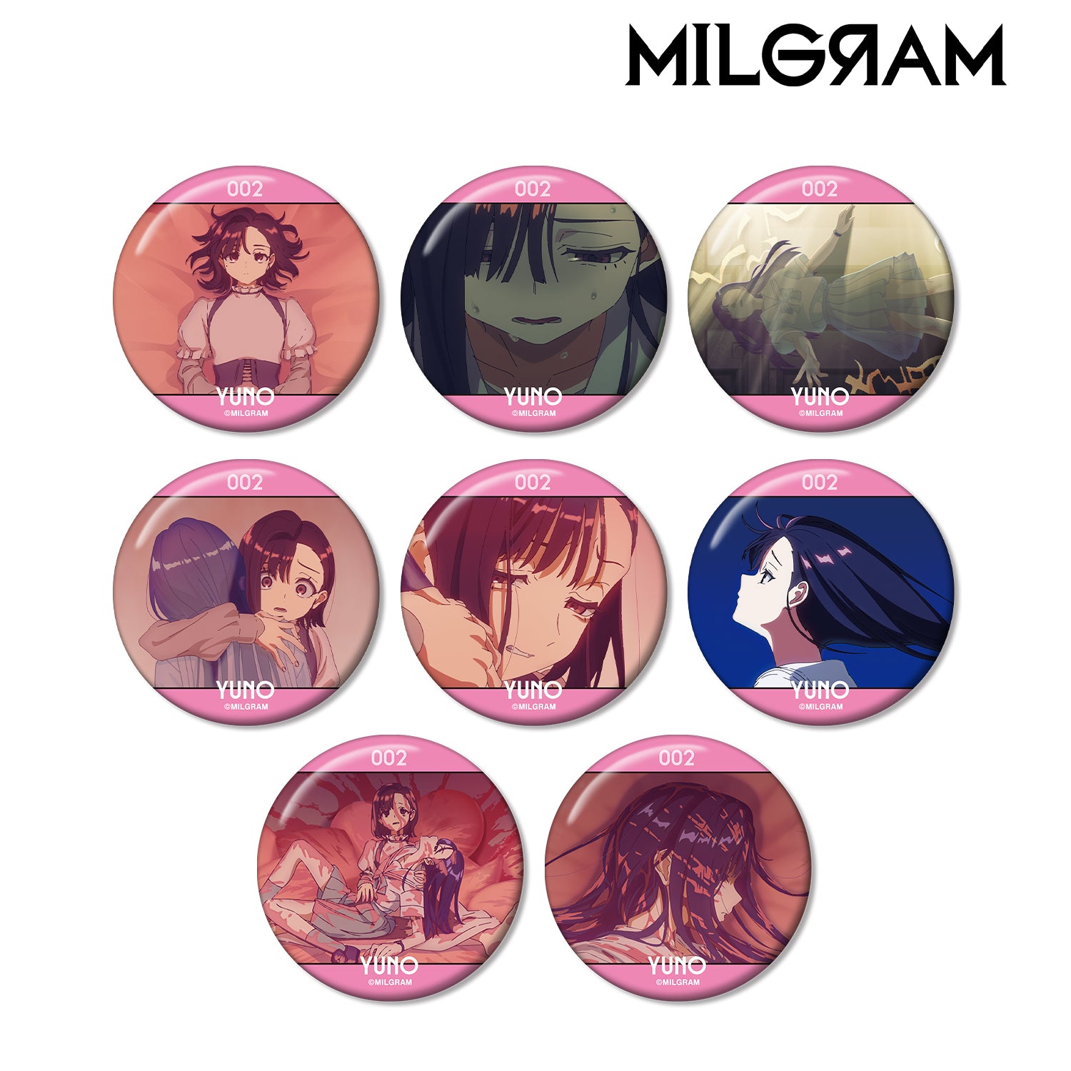 (1BOX=8)(Goods - Badge) MILGRAM Trading Music Video Button Badge Yuno (Life)
