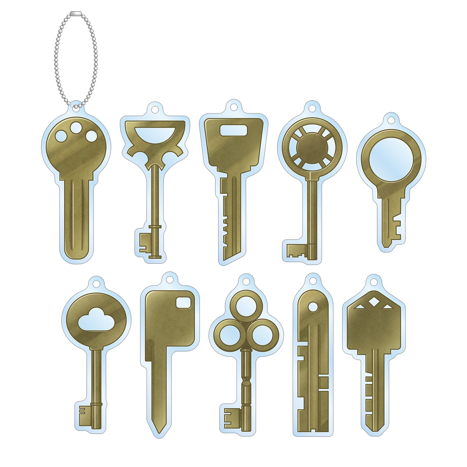 (1BOX=10)(Goods - Keychain) MILGRAM Trading Key Motif Acrylic Keychain