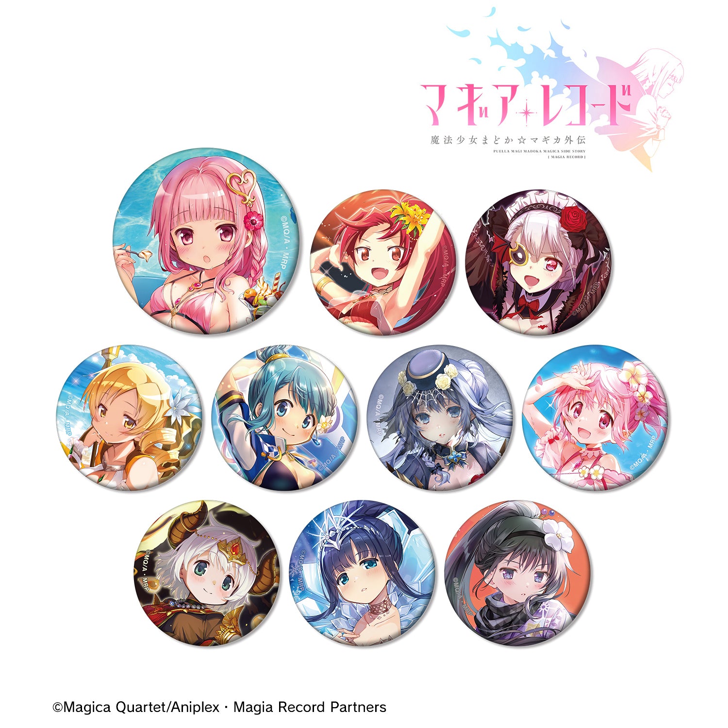 (1BOX=10)(Goods - Badge) Magia Record: Puella Magi Madoka Magica Side Story Trading Matte Button Badge