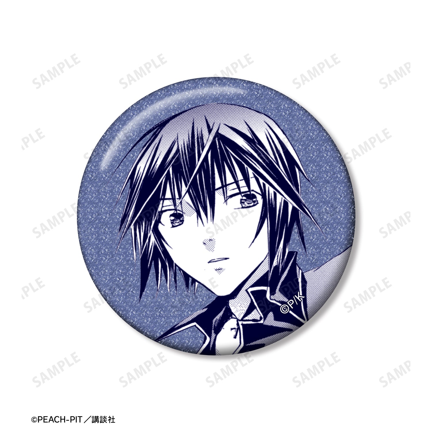 (Goods - Badge) Shugo Chara! Ikuto Tsukiyomi Panel Glitter Button Badge Set of 3