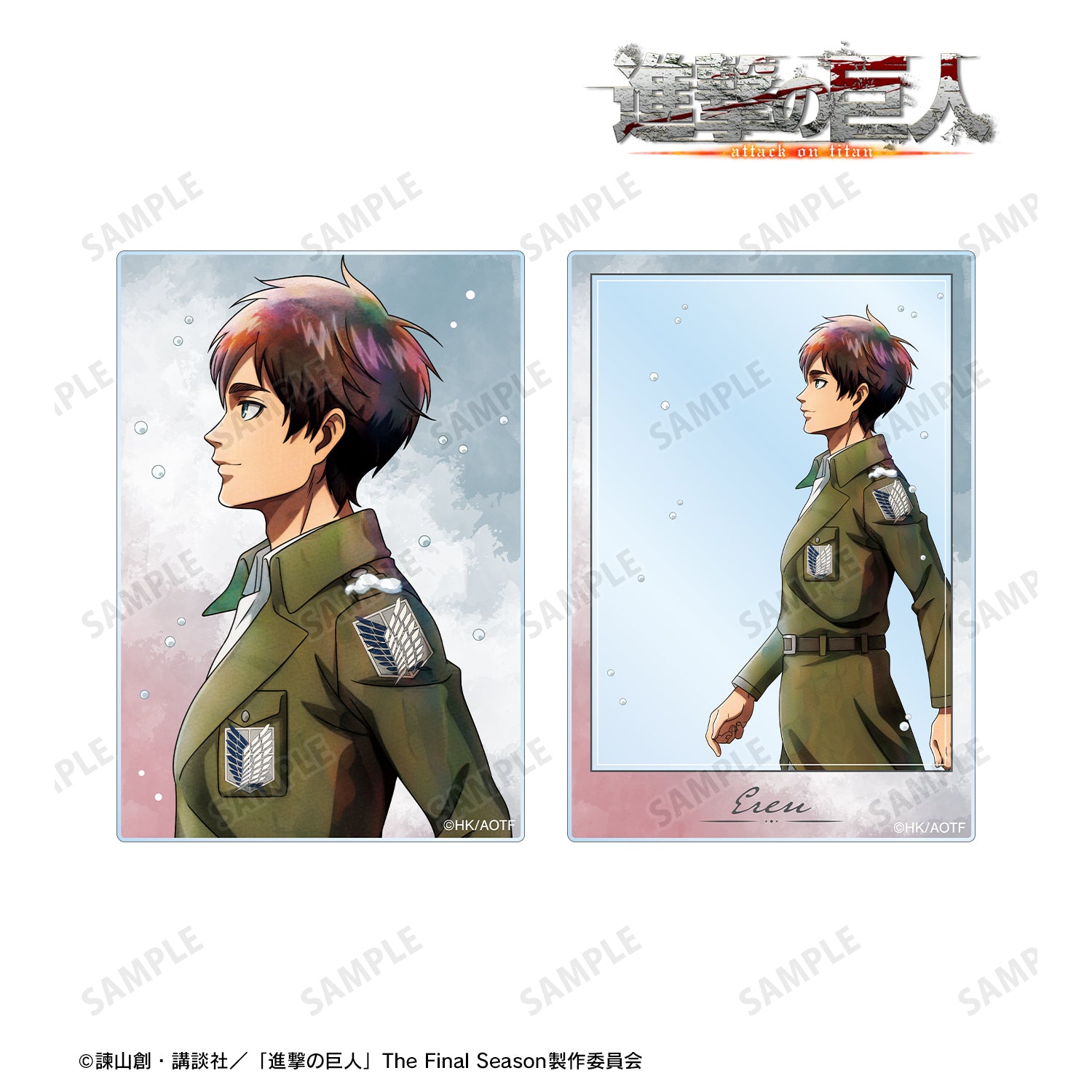 (Goods - Card) Attack on Titan Exclusive Art Eren Winter Stroll ver. Acrylic Card Set of 2