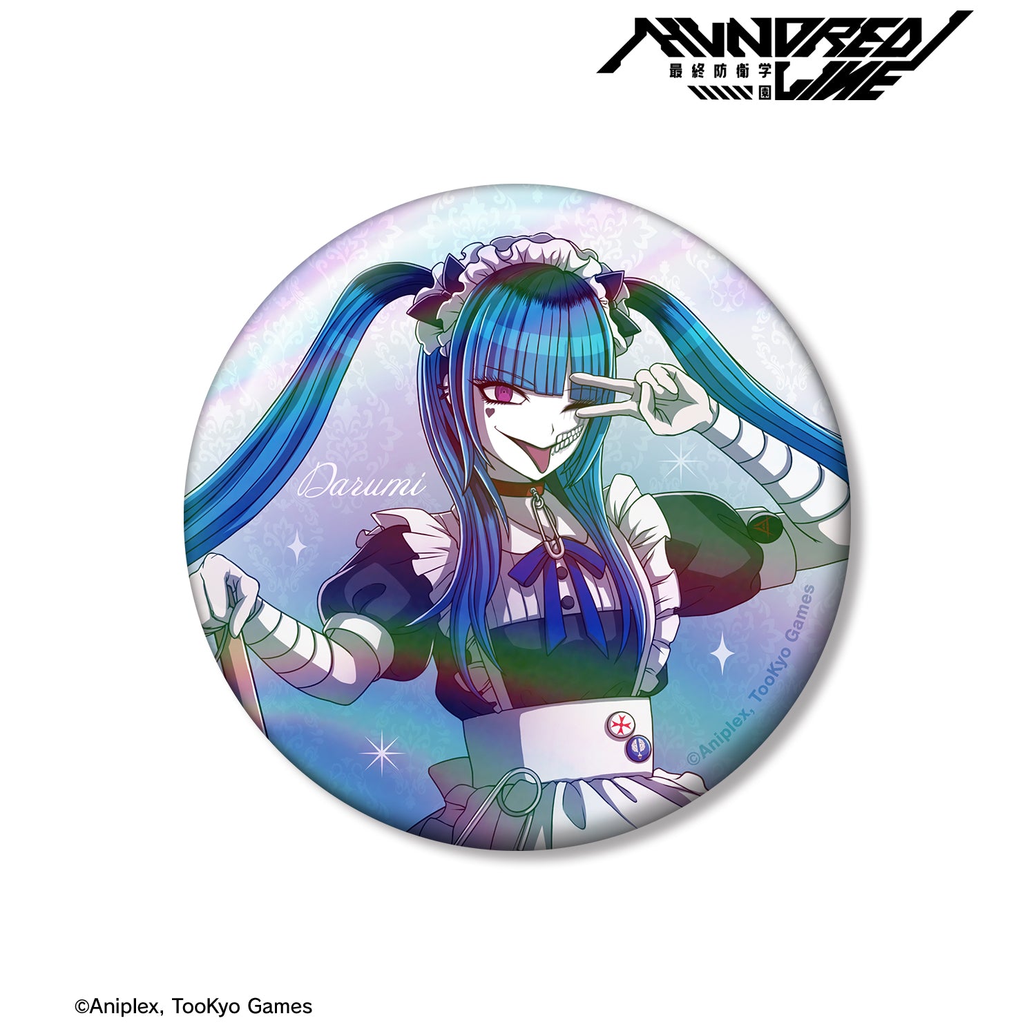 (Goods - Badge) THE HUNDRED LINE - LAST DEFENSE ACADEMY Exclusive Art Darumi Amemiya Maid ver. 75mm Iridescent Button Badge
