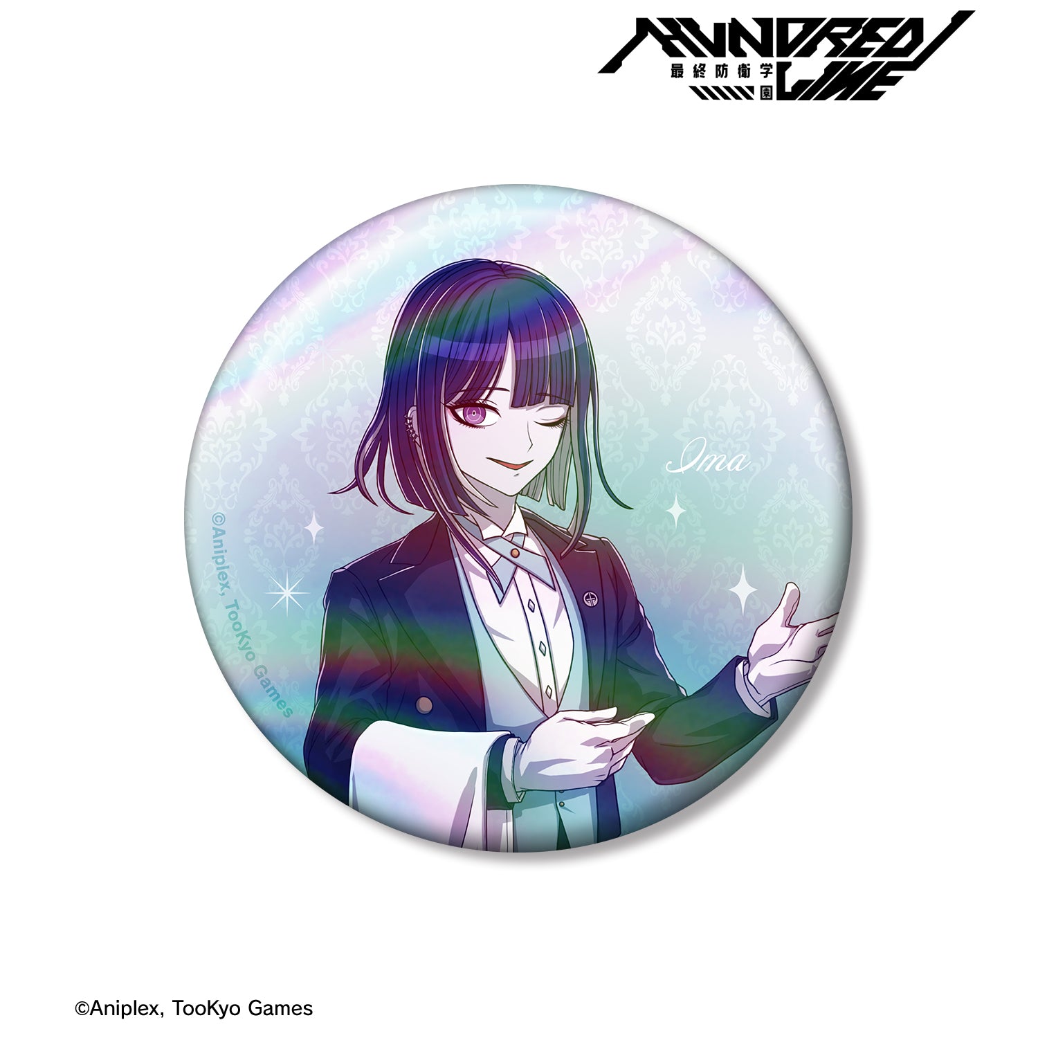 (Goods - Badge) THE HUNDRED LINE - LAST DEFENSE ACADEMY Exclusive Art Ima Tsukumo Butler ver. 75mm Iridescent Button Badge