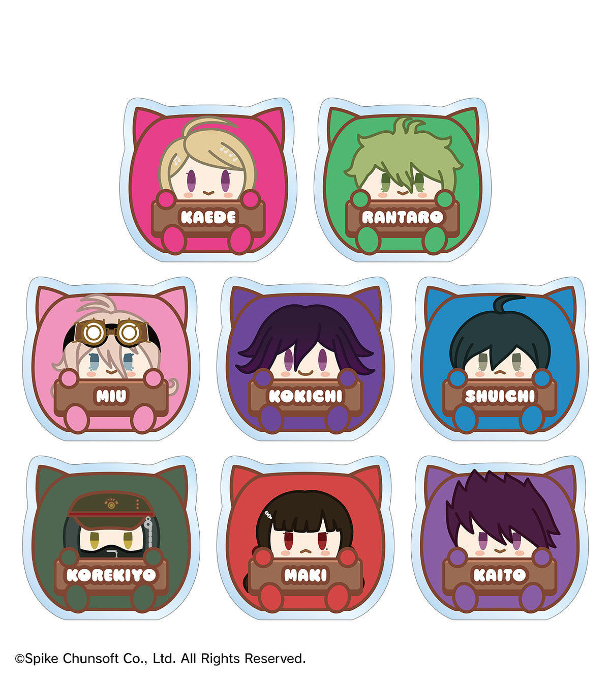 (1BOX=8)(Goods - Badge) Danganronpa Series Trading Kemocube Acrylic Name Plate ver. C