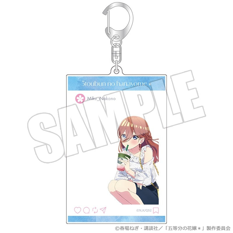 (Goods - Key Chain) The Quintessential Quintuplets* Social Media Style Acrylic Key Chain - A Sip of Spring with A Blossoming Girl Miku