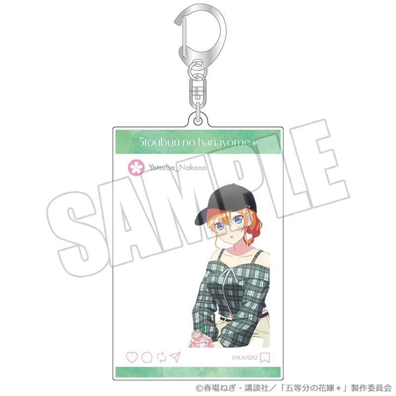 (Goods - Key Chain) The Quintessential Quintuplets* Social Media Style Acrylic Key Chain - A Sip of Spring with A Blossoming Girl Yotsuba