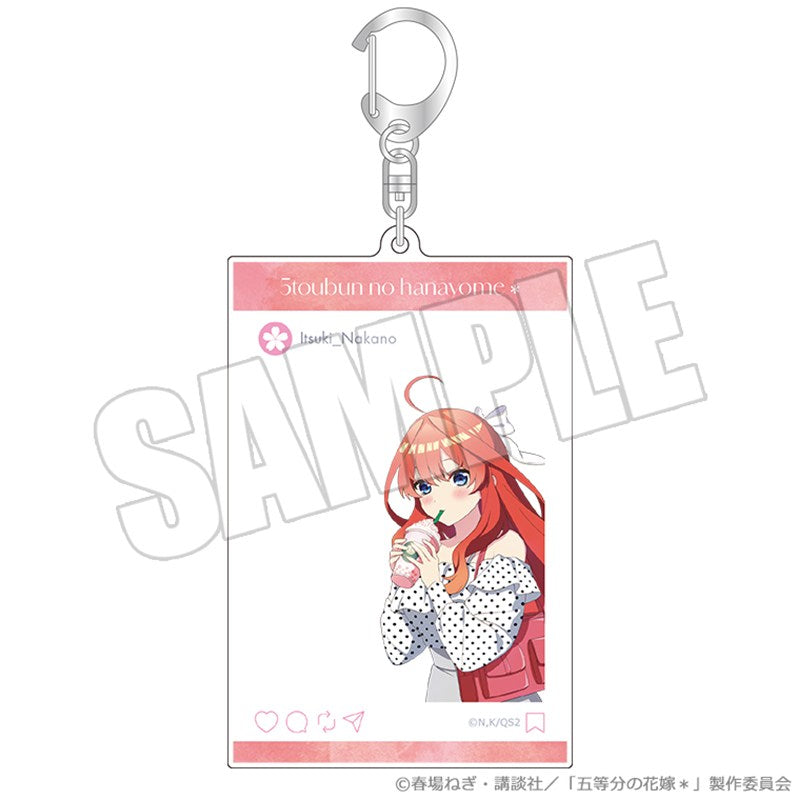 (Goods - Key Chain) The Quintessential Quintuplets* Social Media Style Acrylic Key Chain - A Sip of Spring with A Blossoming Girl Itsuki