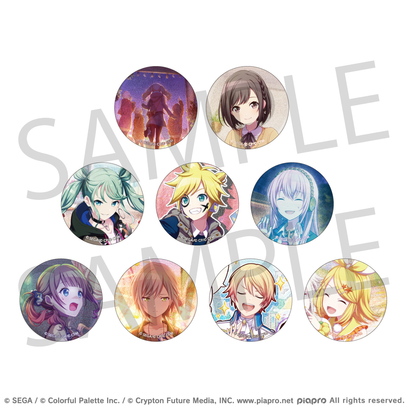 (1BOX=9)(Goods - Badge) Hatsune Miku: Colorful Stage! Glitter Button Badge Event Art Collection Vol.5 B