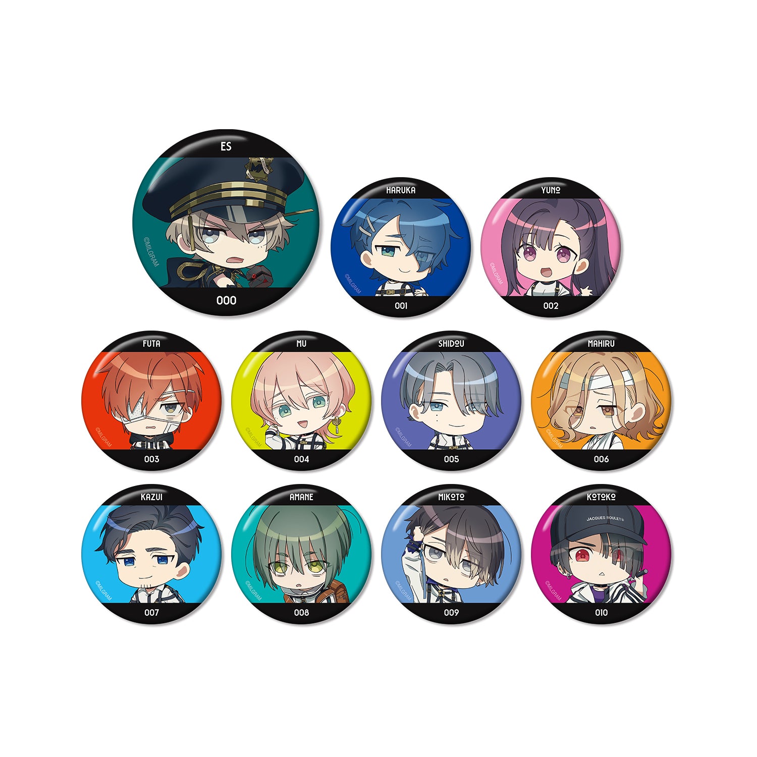 (1BOX=11)(Goods - Badge) MILGRAM Trading Official Chibi Season 2 ver. Button Badge