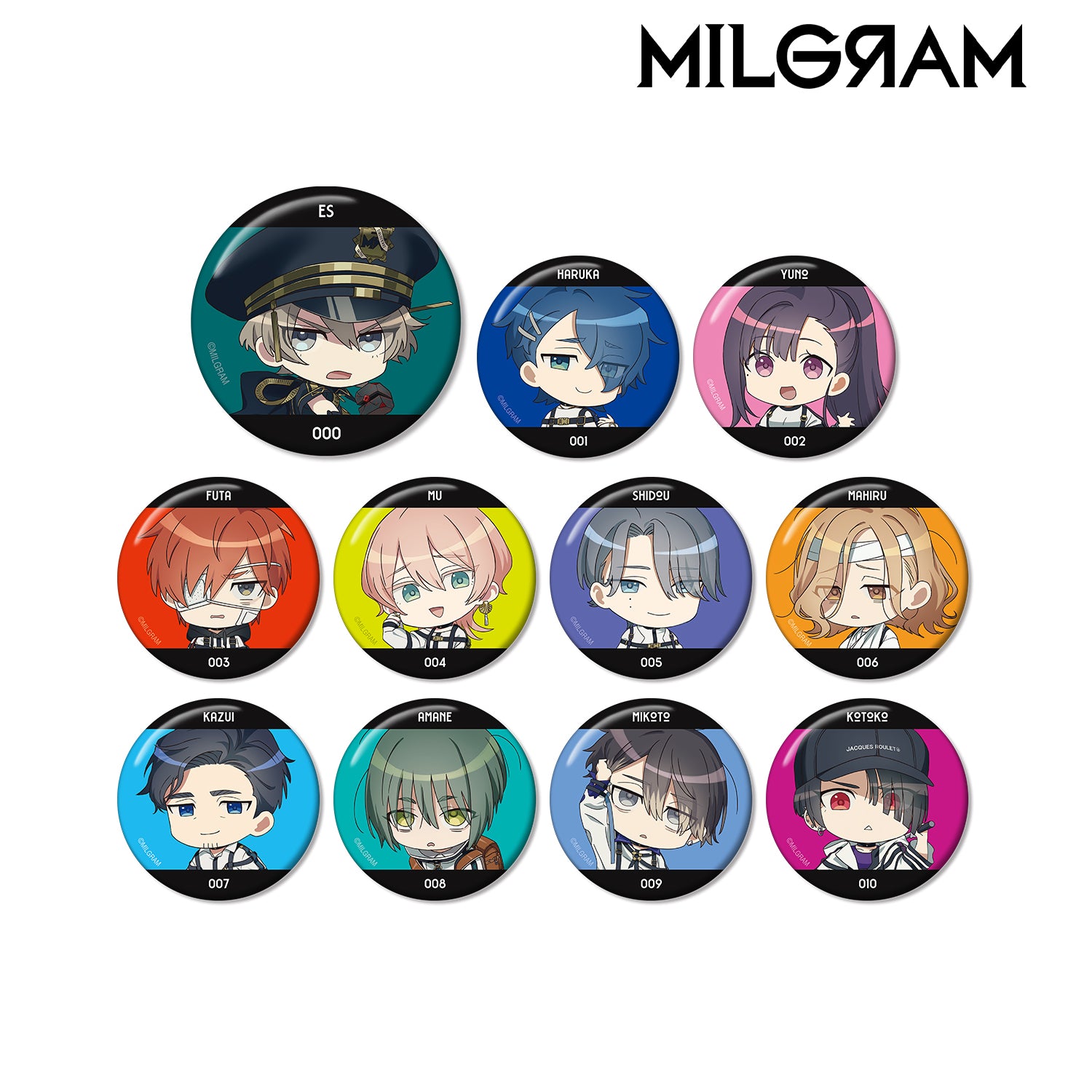 (1BOX=11)(Goods - Badge) MILGRAM Trading Official Chibi Season 2 ver. Button Badge