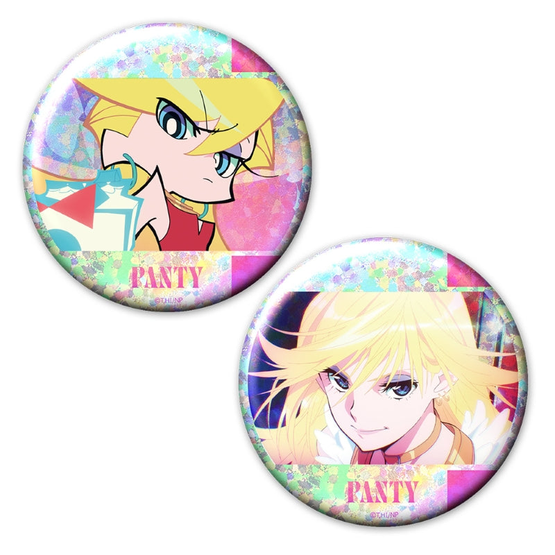 (Goods - Badge) New PANTY & STOCKING with GARTERBELT Holographic Button Badge Set of 2 Panty