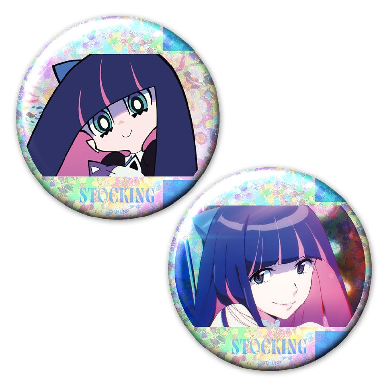(Goods - Badge) New PANTY & STOCKING with GARTERBELT Holographic Button Badge Set of 2 Stocking