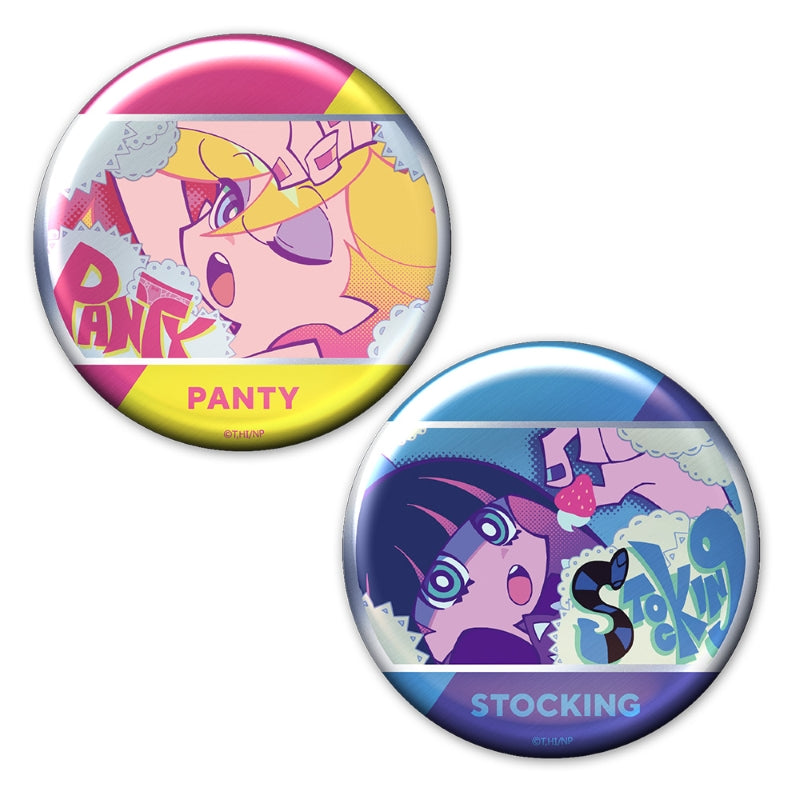 (Goods - Badge) New PANTY & STOCKING with GARTERBELT Metallic Button Badge Set of 2 Panty & Stocking