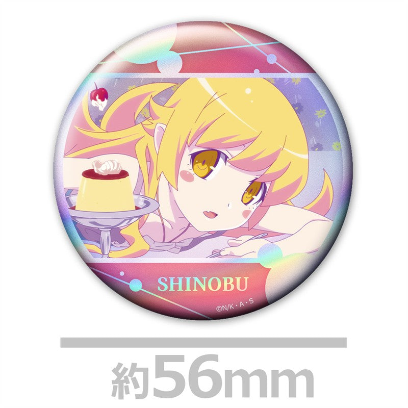(Goods - Badge) Monogatari Series Holographic Button Badge Set of 2 Shinobu Oshino
