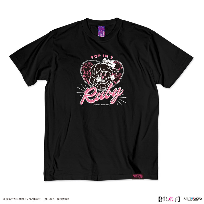 (Goods - Shirt) TV Anime Oshi no Ko Vol.2 Monotone Scene Art T-shirt 3 (Ruby) Black