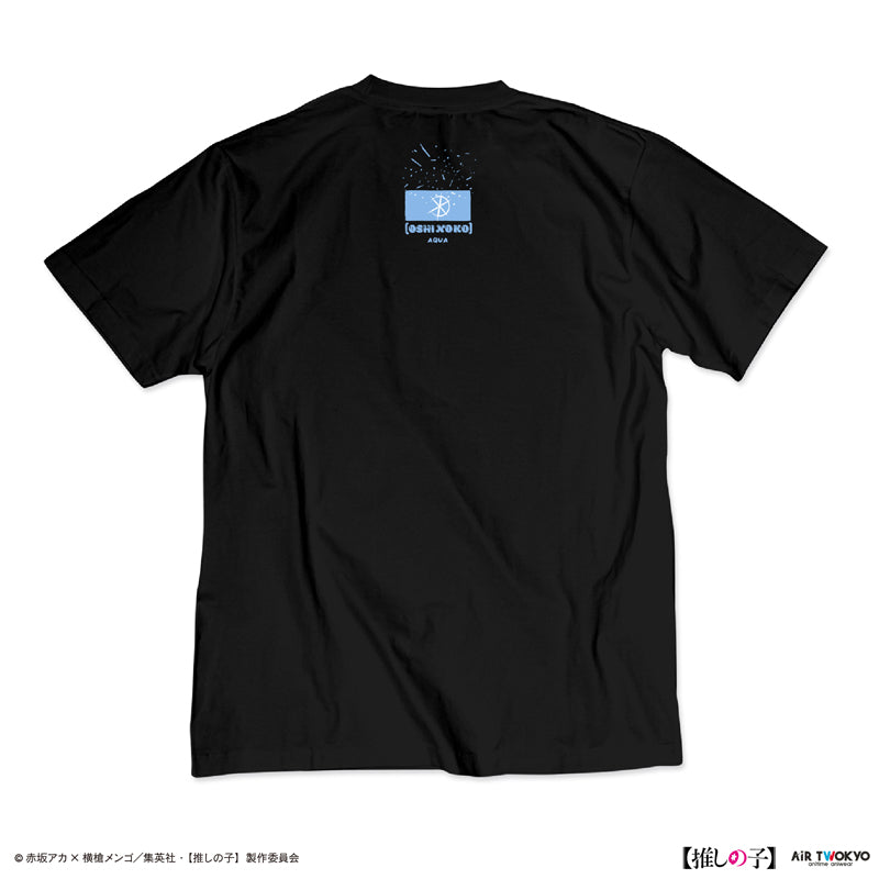 (Goods - Shirt) TV Anime Oshi no Ko Vol.2 Monotone Scene Art T-shirt 2 (Aqua) Black