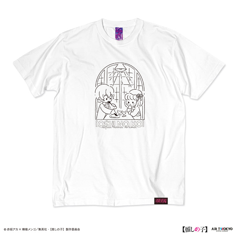 (Goods - Shirt) TV Anime Oshi no Ko Vol.2 Monotone Scene Art T-shirt 4 (Kana Arima & Aqua) White