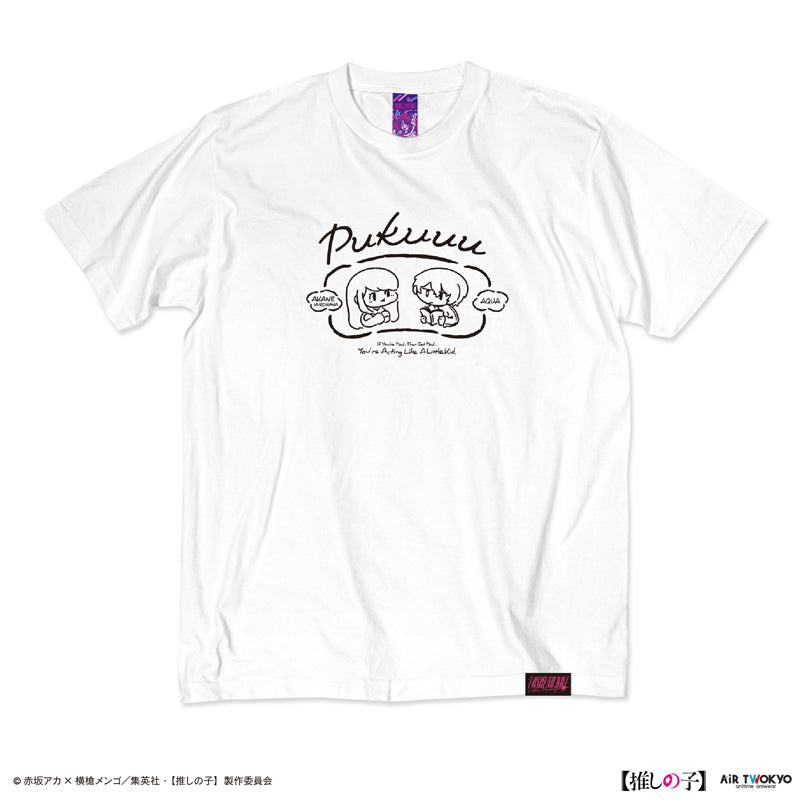 (Goods - Shirt) TV Anime Oshi no Ko Vol.2 Monotone Scene Art T-shirt 5 (Akane Kurokawa & Aqua) White