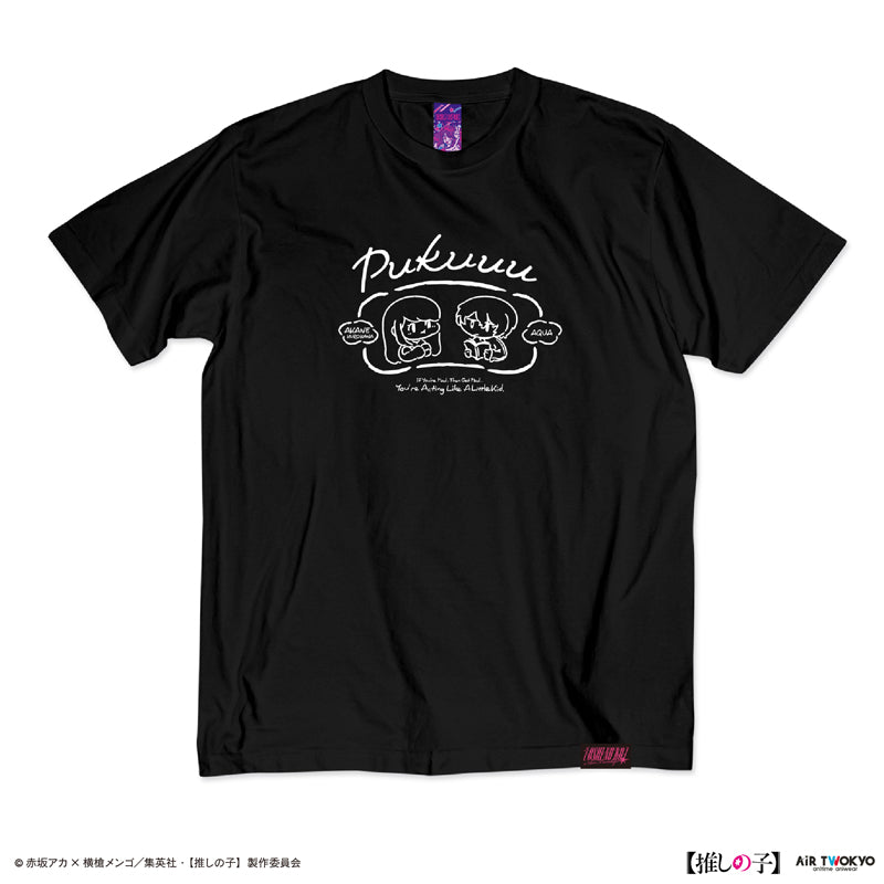 (Goods - Shirt) TV Anime Oshi no Ko Vol.2 Monotone Scene Art T-shirt 5 (Akane Kurokawa & Aqua) Black