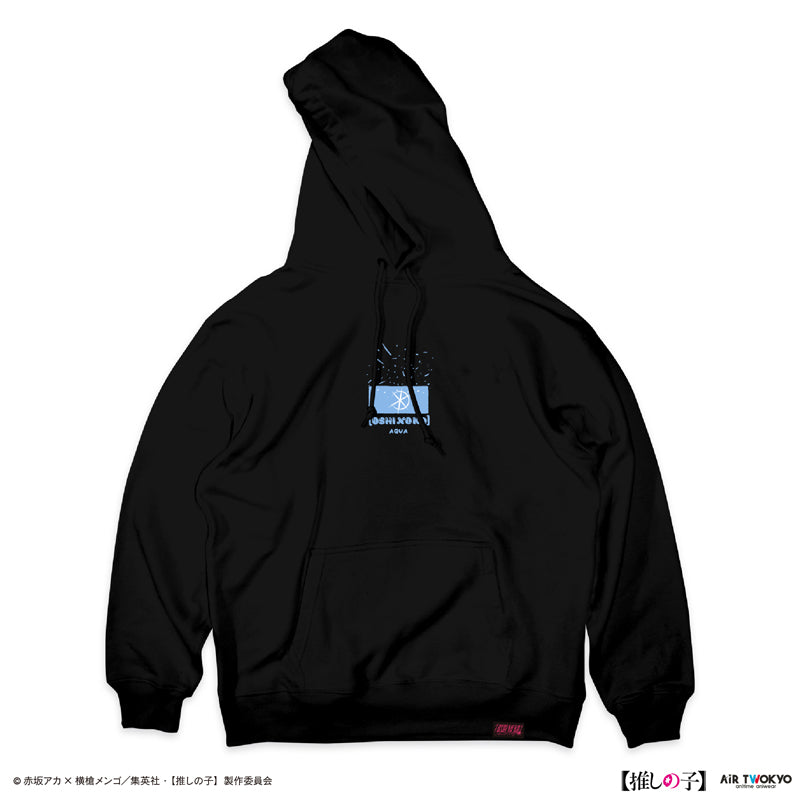 (Goods - Shirt) TV Anime Oshi no Ko Vol.2 Monotone Scene Art Hoodie 2 (Aqua) Black