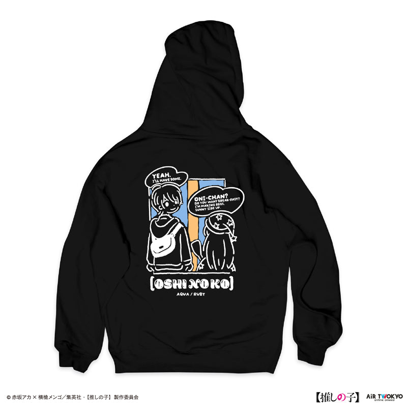 (Goods - Shirt) TV Anime Oshi no Ko Vol.2 Monotone Scene Art Hoodie 2 (Aqua) Black