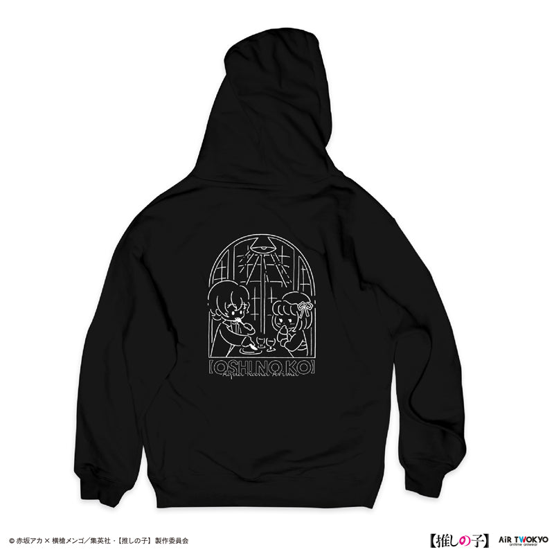(Goods - Shirt) TV Anime Oshi no Ko Vol.2 Monotone Scene Art Hoodie 4 (Kana Arima & Aqua) Black
