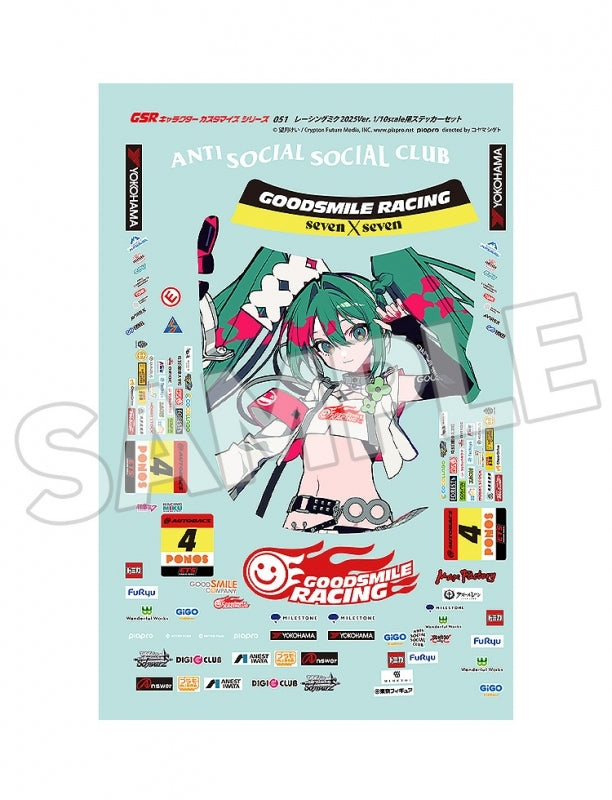 (Figure - Parts) Hatsune Miku GSR Character Customization Series Hatsune Miku GT Project Racing Miku 2025 Ver. Sticker Set