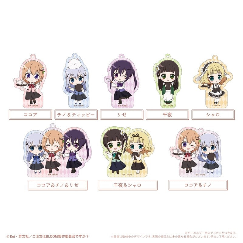 (1BOX=8)(Goods - Keychain) Is the Order a Rabbit? BLOOM WaiWai Acrylic Keychain