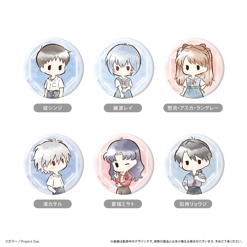 (1BOX=6)(Goods - Badge) Neon Genesis Evangelion Retro Chic Button Badge