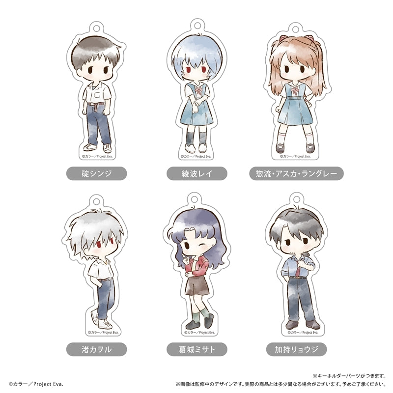 (1BOX=6)(Goods - Keychain) Neon Genesis Evangelion Retro Chic Acrylic Keychain