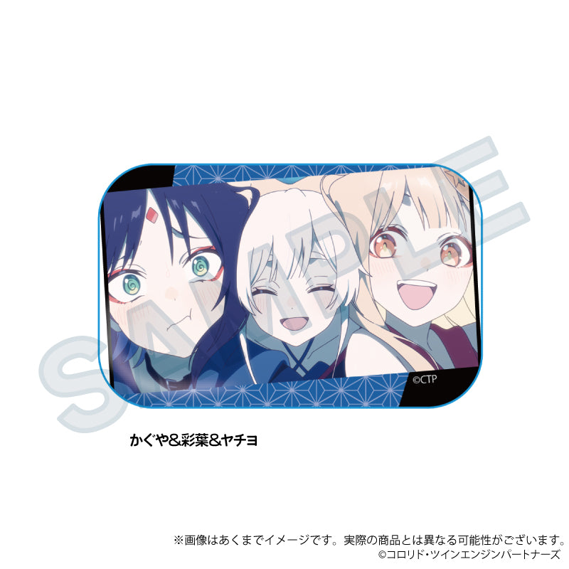 (Goods - Badge) Cosmic Princess Kaguya! Anime Still Square Button Badge Kaguya & Iroha & Yachiyo