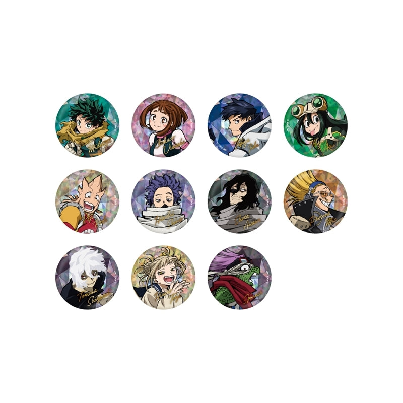 (1BOX=11)(Goods - Badge) My Hero Academia TV Anime 10th Anniversary Key Visual Trading Holographic Button Badge A (11 Types Total)