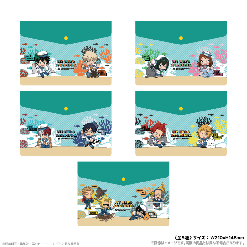 (Goods - Pouch) My Hero Academia Envelope Case_Eijiro Kirishima & Denki Kaminari Together with Sea Creatures PLUS ULTRA
