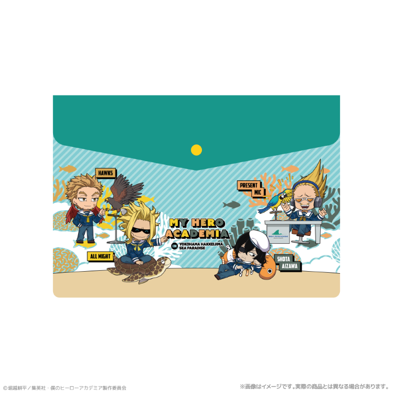 (Goods - Pouch) My Hero Academia Envelope Case_All Might & Shota Aizawa & PRESENT MIC & Hawks Together with Sea Creatures PLUS ULTRA