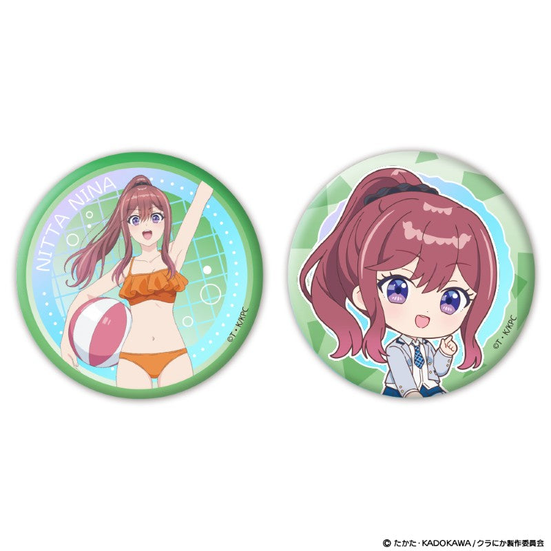 (Goods - Badge) I Made Friends with the Second Prettiest Girl in My Class Iridescent Button Badge Set of 2 Nina Nitta