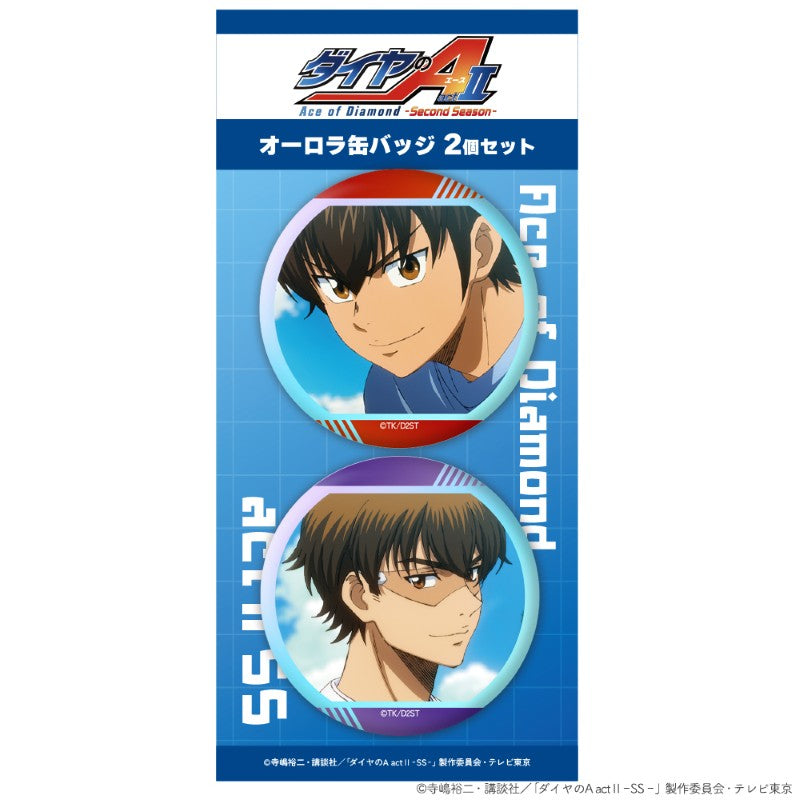 (Goods - Badge) Ace of Diamond actⅡ -Second Season- Iridescent Button Badge Set of 2 Eijun Sawamura & Kazuya Miyuki