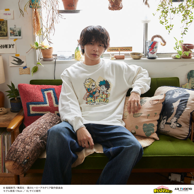 (Goods - Shirt) My Hero Academia Season 4 Scene Art Sweatshirt 1 (Izuku Midoriya & All Might)