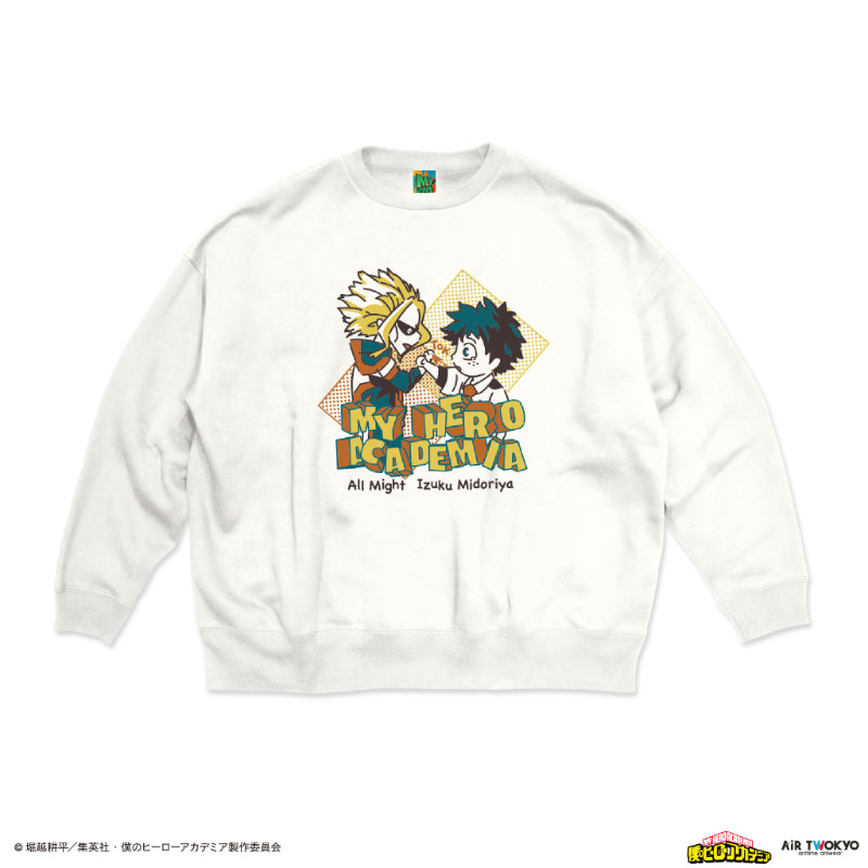(Goods - Shirt) My Hero Academia Season 4 Scene Art Sweatshirt 1 (Izuku Midoriya & All Might)