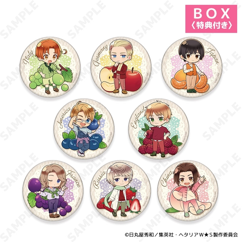 (1BOX=8)(Goods - Badge) Hetalia World★Stars ~Fruit Party~Trading Button Badge {animate Bonus: Sticker}