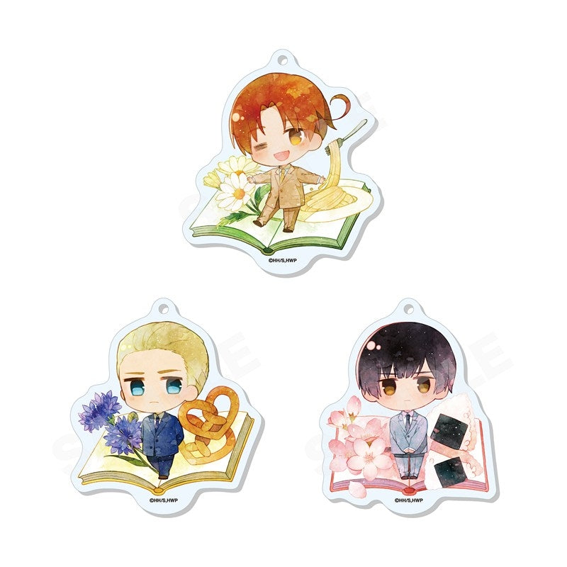 (1BOX=8)(Goods - Acrylic Stand) Hetalia World★Stars Chara Art Marutto Stand Keychain /01 (8 Types)