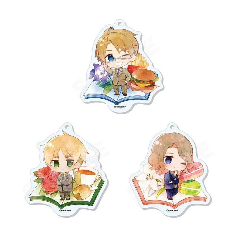 (1BOX=8)(Goods - Acrylic Stand) Hetalia World★Stars Chara Art Marutto Stand Keychain /01 (8 Types)