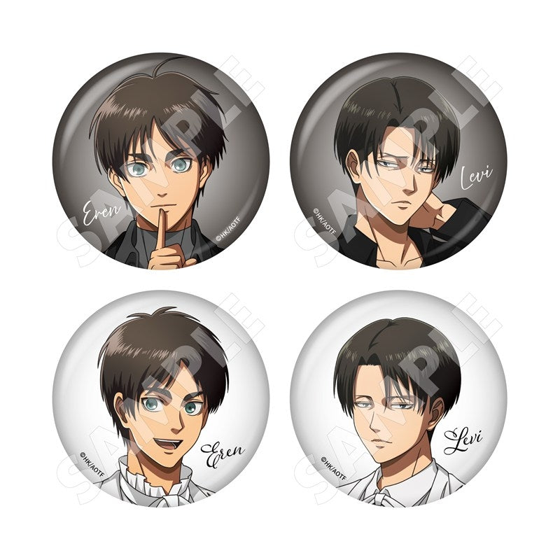 (1BOX=8)(Goods - Badge) Attack on Titan Black & White ver. Button Badge/01 (8 Types)(animate Advance Sales)
