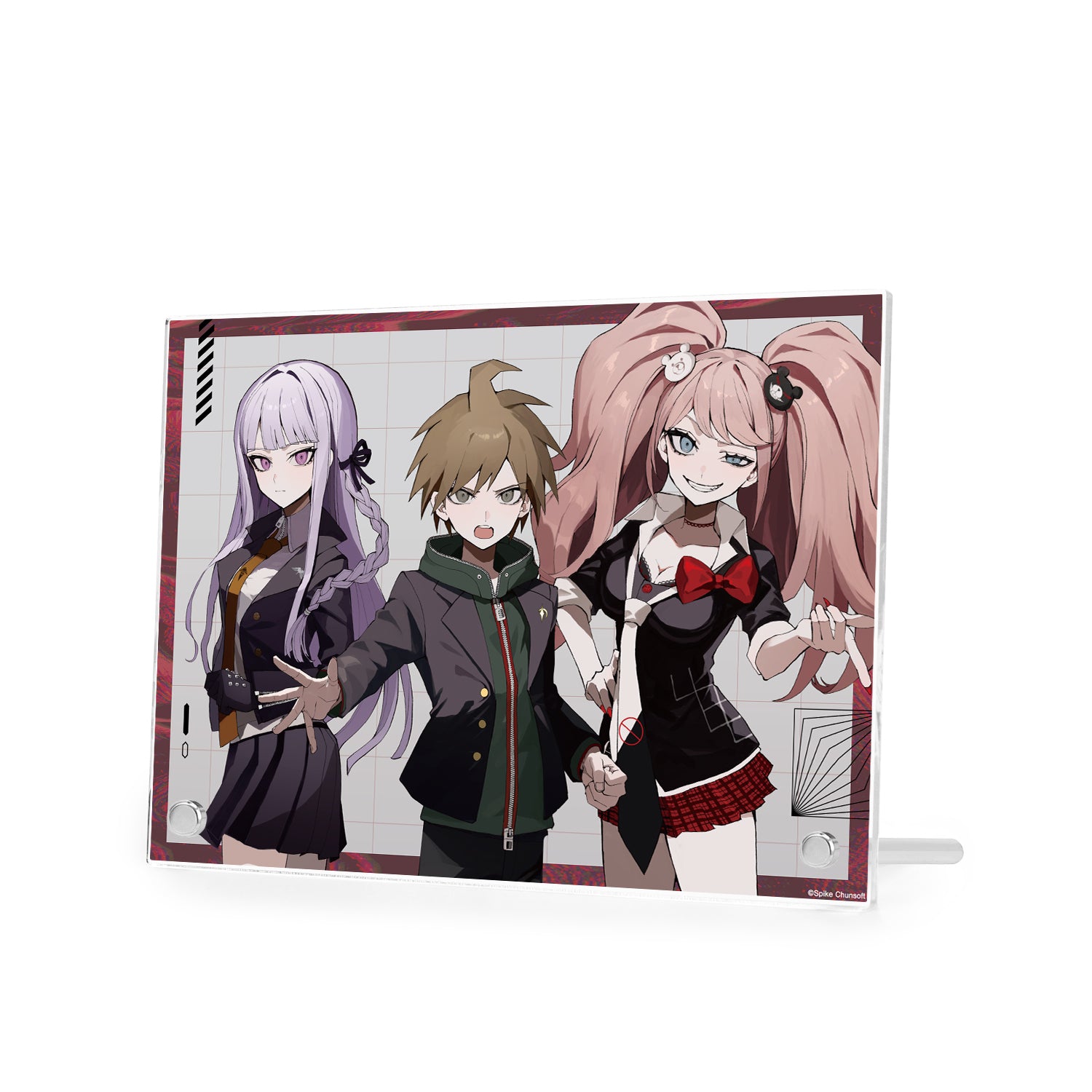 (Goods - Ornament) Danganronpa Series Exclusive Art Makoto Naegi & Kyoko Kirigiri & Junko Enoshima Art by sakusya2 A5 Acrylic Panel