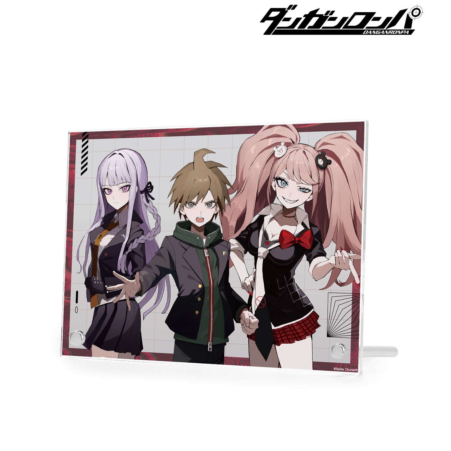 (Goods - Ornament) Danganronpa Series Exclusive Art Makoto Naegi & Kyoko Kirigiri & Junko Enoshima Art by sakusya2 A5 Acrylic Panel