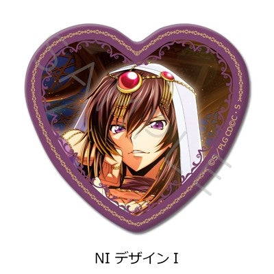 (1BOX=10)(Goods - Badge) CODE GEASS Lelouch of the Rebellion Heart-shaped Button Badge (10 Types Trading) (animate Advance Sales)